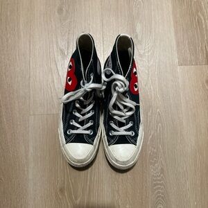 Converse Black and White Sneakers with Red Details